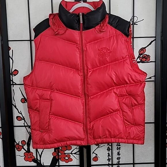 Triple Fat Goose Red/Black Goose Down Puffer Vest 2XL - Picture 2 of 8